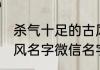 杀气十足的古风名字微信名字 霸气古风名字微信名字