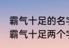霸气十足的名字两个字 微信名字女生霸气十足两个字的昵称