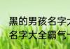 黑的男孩名字大全霸气十足 黑的男孩名字大全霸气十足的名字介绍