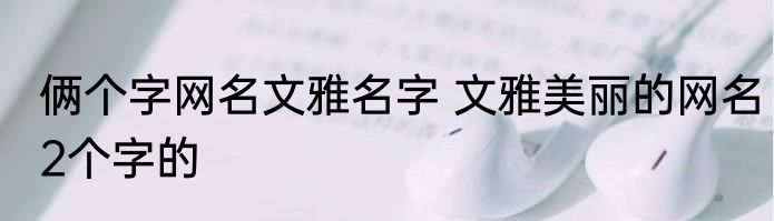俩个字网名文雅名字 文雅美丽的网名2个字的