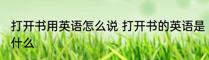 打开书用英语怎么说 打开书的英语是什么