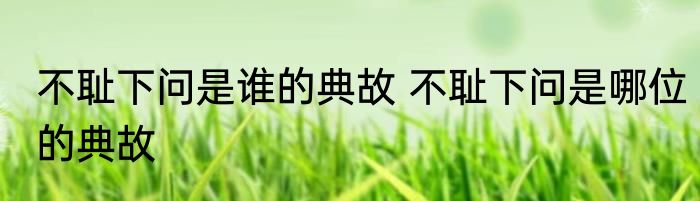 不耻下问是谁的典故 不耻下问是哪位的典故