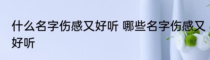 什么名字伤感又好听 哪些名字伤感又好听