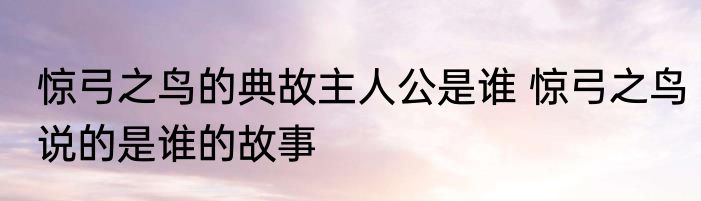 惊弓之鸟的典故主人公是谁 惊弓之鸟说的是谁的故事