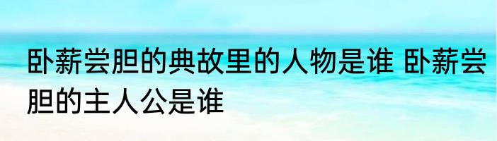 卧薪尝胆的典故里的人物是谁 卧薪尝胆的主人公是谁