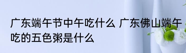 广东端午节中午吃什么 广东佛山端午吃的五色粥是什么