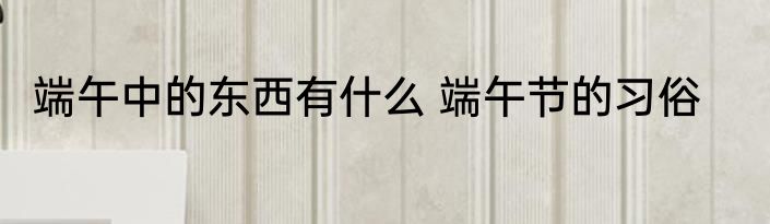 端午中的东西有什么 端午节的习俗