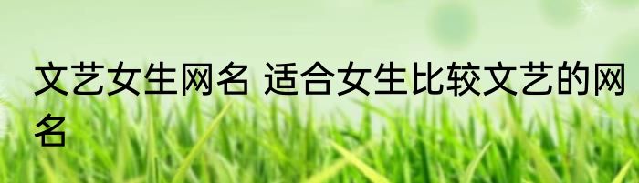 文艺女生网名 适合女生比较文艺的网名