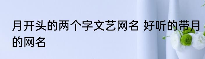 月开头的两个字文艺网名 好听的带月的网名