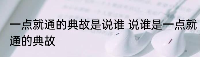 一点就通的典故是说谁 说谁是一点就通的典故