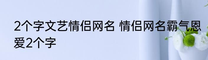 2个字文艺情侣网名 情侣网名霸气恩爱2个字
