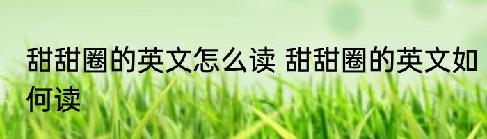 甜甜圈的英文怎么读 甜甜圈的英文如何读