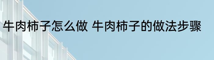 牛肉柿子怎么做 牛肉柿子的做法步骤