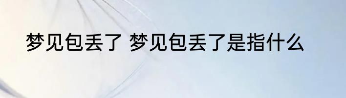 梦见包丢了 梦见包丢了是指什么