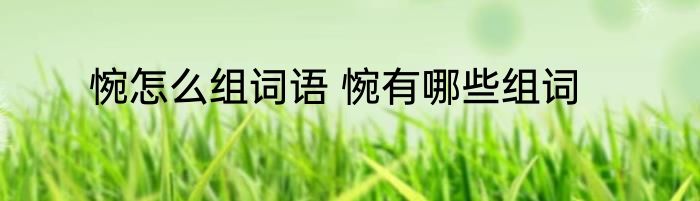 惋怎么组词语 惋有哪些组词