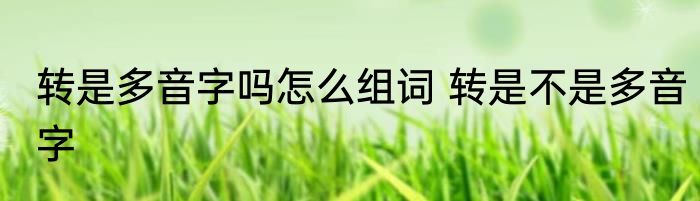 转是多音字吗怎么组词 转是不是多音字