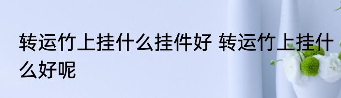转运竹上挂什么挂件好 转运竹上挂什么好呢