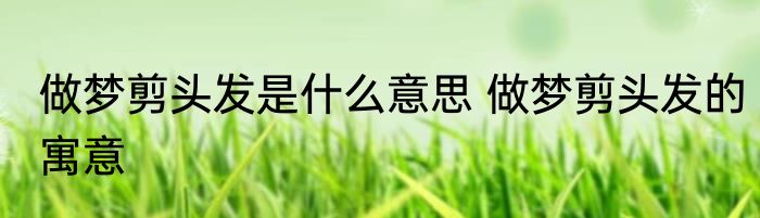 做梦剪头发是什么意思 做梦剪头发的寓意