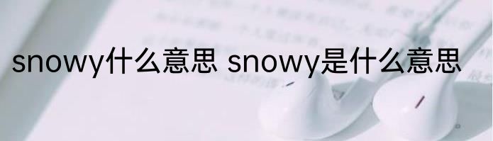 snowy什么意思 snowy是什么意思