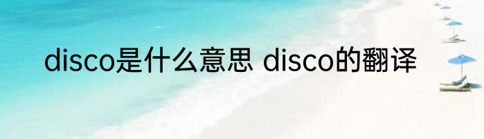 disco是什么意思 disco的翻译