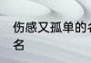 伤感又孤单的名字 孤单伤感的扣扣网名