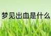 梦见出血是什么征兆 梦见出血的征兆