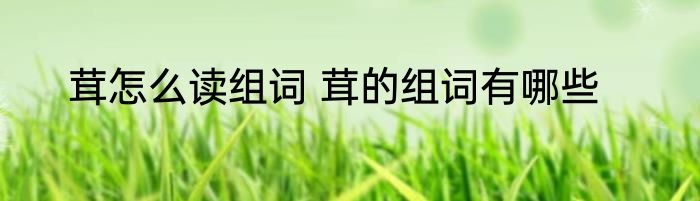 茸怎么读组词 茸的组词有哪些