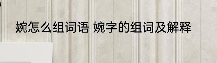 婉怎么组词语 婉字的组词及解释