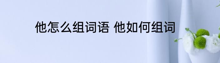 他怎么组词语 他如何组词