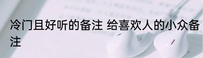 冷门且好听的备注 给喜欢人的小众备注