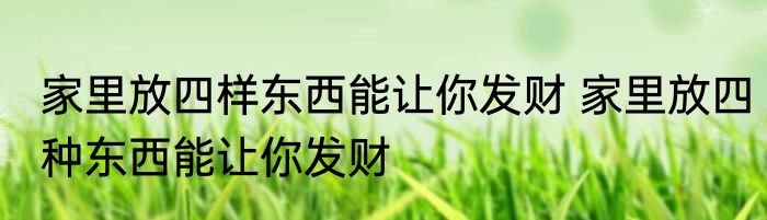 家里放四样东西能让你发财 家里放四种东西能让你发财