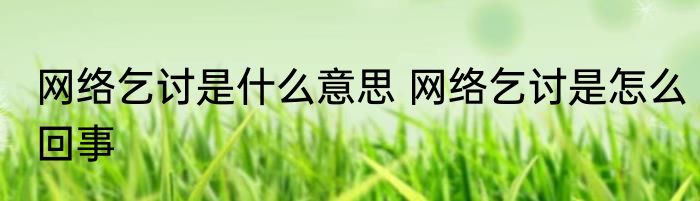 网络乞讨是什么意思 网络乞讨是怎么回事