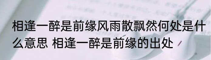 相逢一醉是前缘风雨散飘然何处是什么意思 相逢一醉是前缘的出处