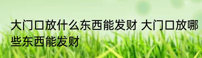 大门口放什么东西能发财 大门口放哪些东西能发财