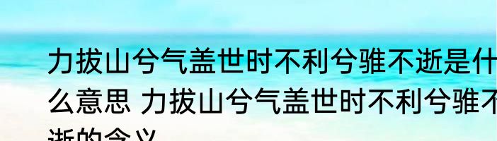力拔山兮气盖世时不利兮骓不逝是什么意思 力拔山兮气盖世时不利兮骓不逝的含义