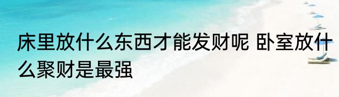 床里放什么东西才能发财呢 卧室放什么聚财是最强