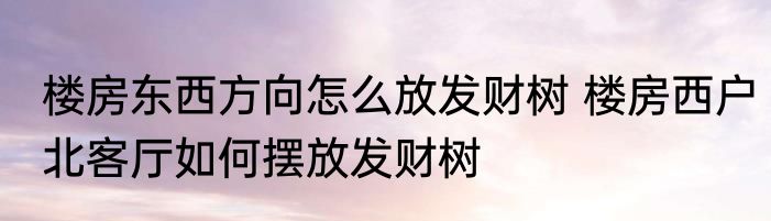 楼房东西方向怎么放发财树 楼房西户北客厅如何摆放发财树