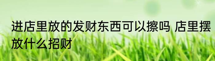 进店里放的发财东西可以擦吗 店里摆放什么招财