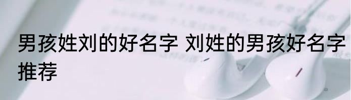 男孩姓刘的好名字 刘姓的男孩好名字推荐