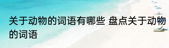 关于动物的词语有哪些 盘点关于动物的词语