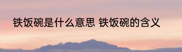 铁饭碗是什么意思 铁饭碗的含义