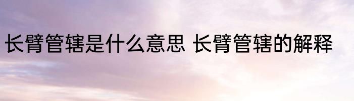 长臂管辖是什么意思 长臂管辖的解释