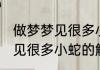 做梦梦见很多小蛇是什么意思 做梦梦见很多小蛇的解释