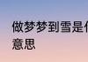 做梦梦到雪是什么意思 做梦梦到雪的意思