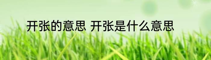 开张的意思 开张是什么意思