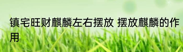 镇宅旺财麒麟左右摆放 摆放麒麟的作用