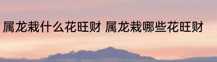 属龙栽什么花旺财 属龙栽哪些花旺财