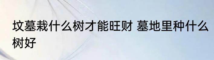 坟墓栽什么树才能旺财 墓地里种什么树好