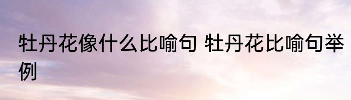 牡丹花像什么比喻句 牡丹花比喻句举例