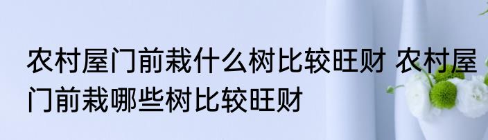 农村屋门前栽什么树比较旺财 农村屋门前栽哪些树比较旺财